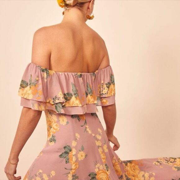 NWT** Reformation Abelia Dress- Gwenyth Maxi Size 6 Pink - Picture 5 of 15